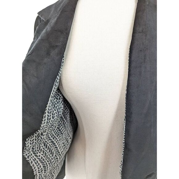 Cartonnier Women Black Velvet Long Sleeve Blazer Jacket Size Medium - Picture 5 of 14